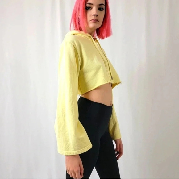 Forever 21 Cropped Bell Sleeve Sweatshirt - Picture 1 of 10